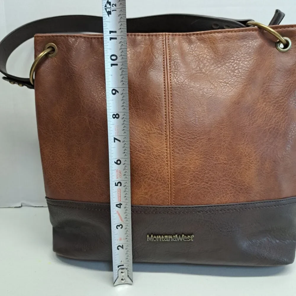 Montana West Hobo Vegan Leather Top Handle Shoulder Bag - Picture 8 of 13